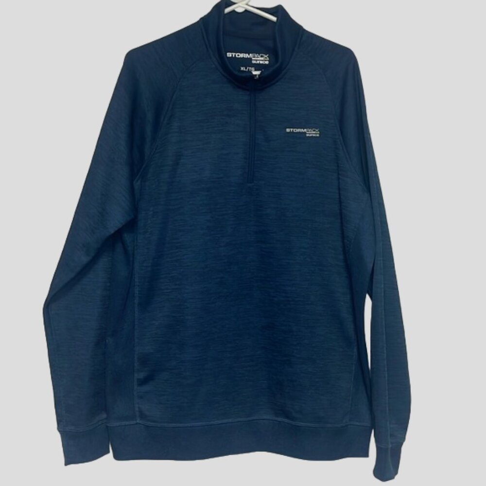 NWOT Sunice Stormpack Men's 1/4 Zip Blue/Black Heather Pullover Athletic Jacket